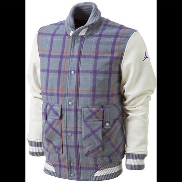Plaid Letterman Varsity Jacket 